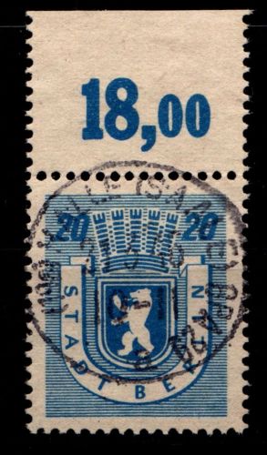 SBZ 6 A waz OR gestempelt Typenprüfung, Oberrand #HI285