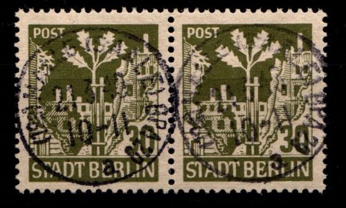 SBZ 7 A waz gestempelt Typenprüfung, waagerechtes Paar #HI312