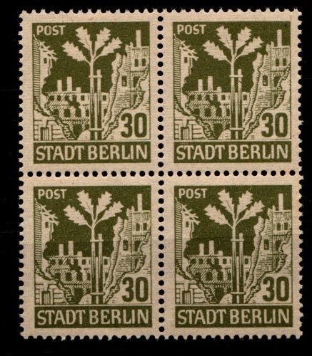 SBZ 7 A wbz postfrisch Typenprüfung, 4er Block #HI325