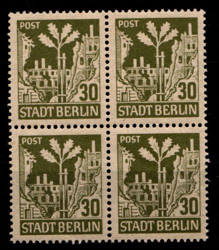 SBZ 7 A wbz postfrisch Typenprüfung, 4er Block #HI326