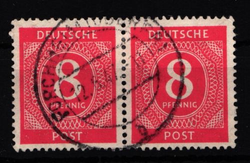 Alliierte Besetzung 917aa gestempelt Paar, Farbbestimmung Arge #HH047