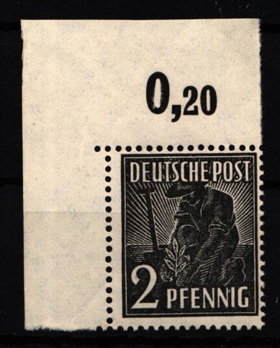 Alliierte Besetzung 943PcOR ndgz postfrisch Eckrand, Farbestimmung Arge #HH645
