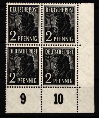 Alliierte Besetzung 943W UR postfrisch vom Eckrand #HH650
