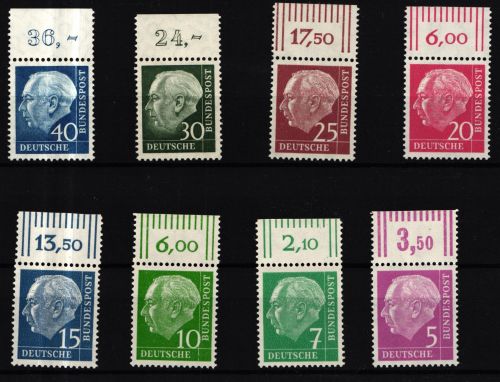 BRD Bund BRD 179y-260y OR postfrisch Heuss Lumogen mit Oberrand #HB763