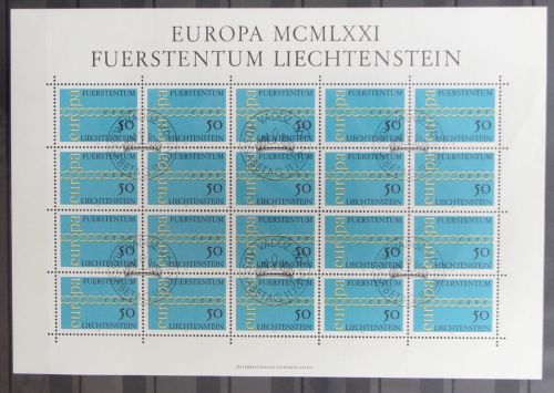 Liechtenstein 545 gestempelt Kleinbogen / CEPT #GY074