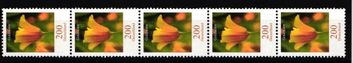 BRD 2568 postfrisch als 5er Streifen mit Zählnummer 155 #HG381