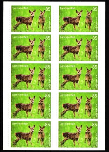 BRD FB 75 postfrisch Folienblatt Frankatur Nominale #HN840