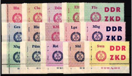 DDR Dienst C 1-15 DV postfrisch komplett Satz mit Druckvermerk #HJ404