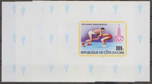 Elfenbeinküste 614-618 B postfrisch als Einzelblocks, Olympia 1980 Moskau #GD511