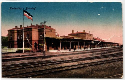AK Herbesthal Bahnhof 1919 gebraucht #PM185
