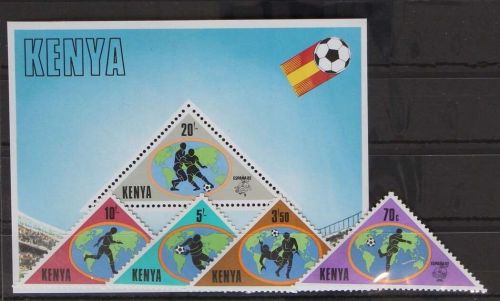 Kenia 222-225 und Block 18 postfrisch Fußball #GC501