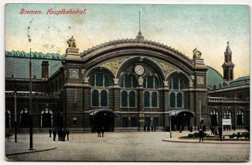 AK Bremen Hauptbahnhof 1909 gebraucht #PM248