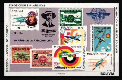 Bolivien Block 82 postfrisch Flugzeug #GY261