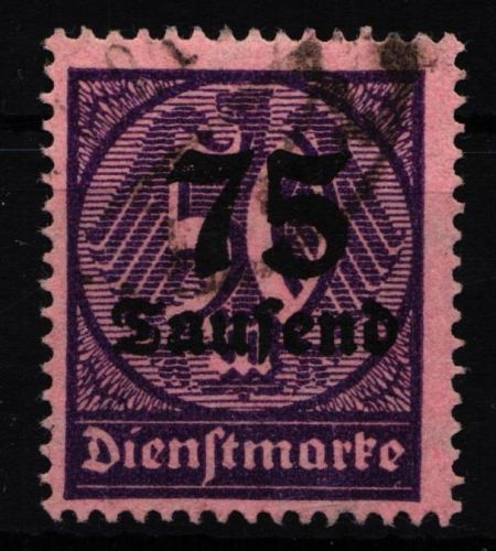 Deutsches Reich Dienstmarken 91 gestempelt geprüft Infla BPP #HJ804