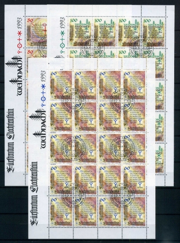 Liechtenstein Kleinbogen 1073-1075 Weihnachten Ersttagssonderstempel #JG460