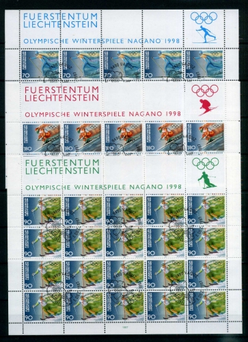 Liechtenstein Kleinbogen 1162-1164 Olympia Ersttagssonderstempel #JG486