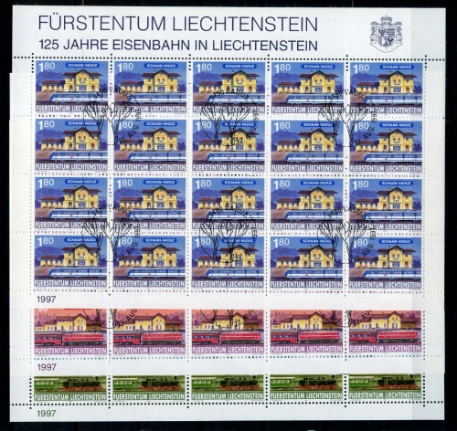 Liechtenstein Kleinbogen 1155-1157 Eisenbahn Ersttagssonderstempel #JG484