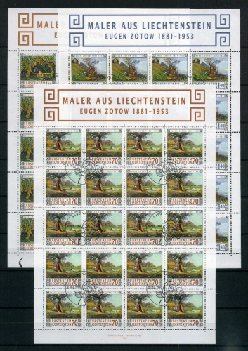 Liechtenstein Kleinbogen 1138-1140 Eugen Zotow Ersttagssonderstempel #JG480