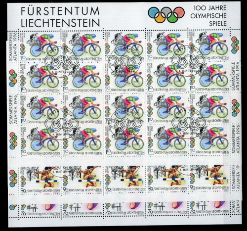 Liechtenstein KB 1129-1131 Olympiade 1996 Ersttagssonderstempel #JG477