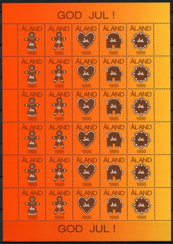 Aland Kleinbogen Weihnachtsmarken 1995 postfrisch #IJ115