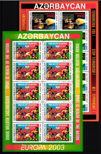 Aserbaidschan 543-544 A postfrisch als Kleinbögen, CEPT 2003 #GU457