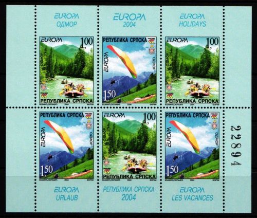 Bosnien Herzegowina serb. Rep. H-Blatt mit 300-301 D postfrisch CEPT 2004 #GU490