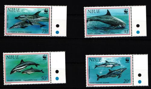 Niue 822-825 postfrisch Tiere Delphine #HD758