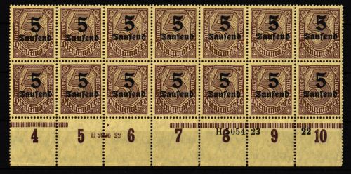 Deutsches Reich Dienstmarken 89HAN postfrisch H5054.23/H5996.22, 14er Bl. #HT861