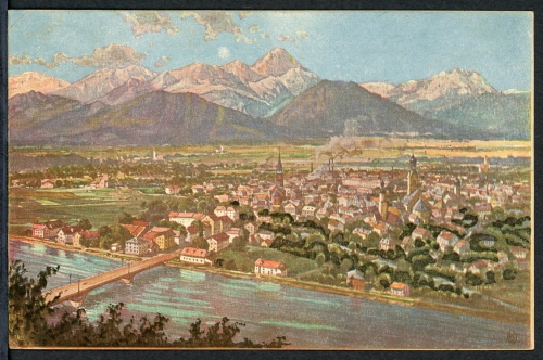AK Rosenheim, Regierungsbezirk Oberbayern Rosenheim und Wendelstein 1922 gebraucht #HD278