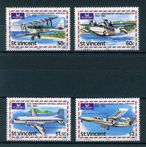 St. Vincent 639-42 postfrisch Flugzeuge #GI079