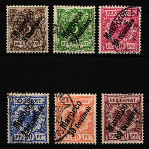 Deutsche APA Marokko 1-6 gestempelt
