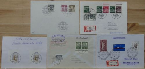 Berlin Lot Briefumschläge mit Sonderstempel auf Berlin Marken #HL849