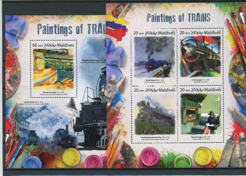 Malediven Kleinbogen 7143-7146, Block 1094 postfrisch Eisenbahn #IX098