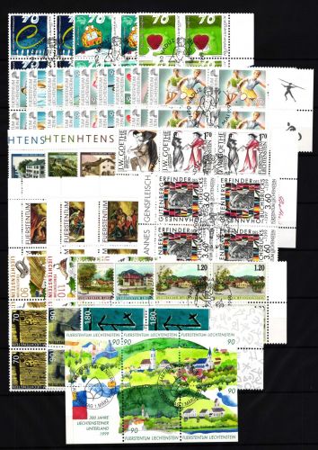 Liechtenstein Jahrgang 1999 4er Blöcke Ersttagssonderstempel #HR039