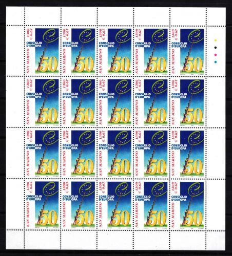 San Marino 1838 postfrisch als Kleinbogen, Europarat #HR050