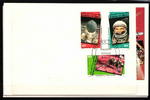 Dschibuti 327-329 und Block 56-58 gestempelt als FDC / Raumfahrt #HP116