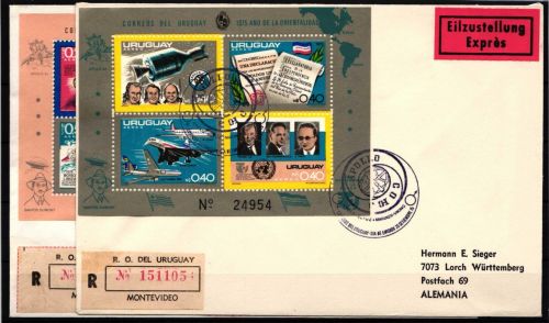 Uruguay Block 26 und 27 gestempelt als FDC / Raumfahrt #HP189