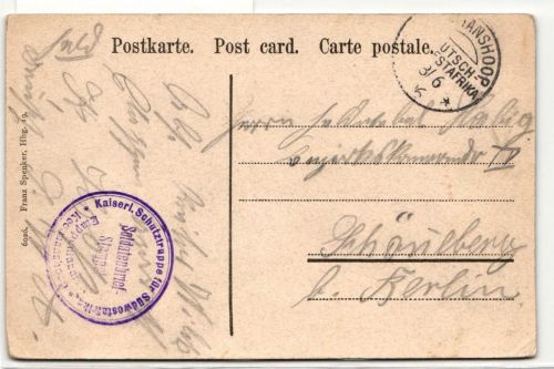 Deutsche Auslandspostämter Deutsch-Südwestafrika Feldpostkarte #HL967
