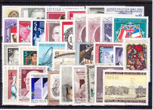 Österreich Jahrgang 1980 mit 1631-1663 postfrisch