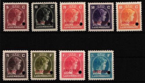 Luxemburg 347 ff postfrisch 9 Werte Speciem mit Annullierungsloch #HM062