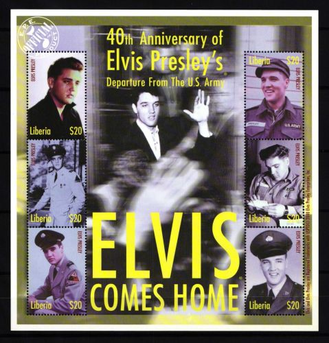 Liberia 2910-2915 postfrisch Kleinbogen / Elvis Presley #HP843