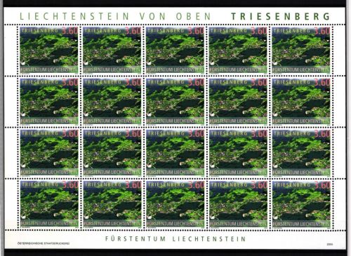 Liechtenstein 1369 postfrisch Kleinbogen / Landschaft #HP867