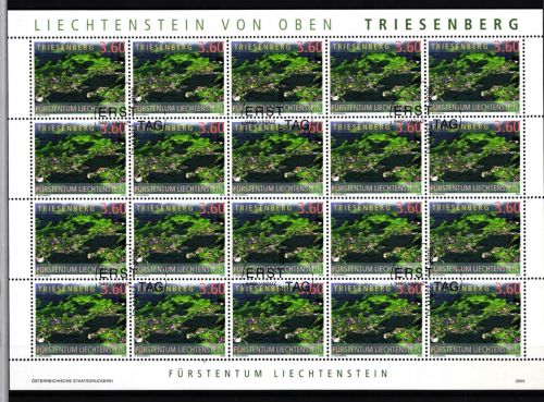 Liechtenstein 1369 gestempelt Kleinbogen /Ersttagsstempel #HP868