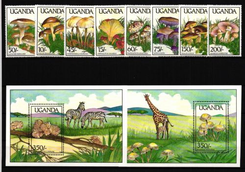 Uganda 667-674 und Block 95 und 96 postfrisch