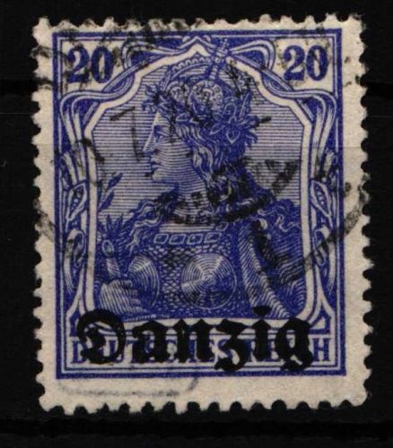 Danzig 4 gestempelt geprüft Infla Berlin #HW356