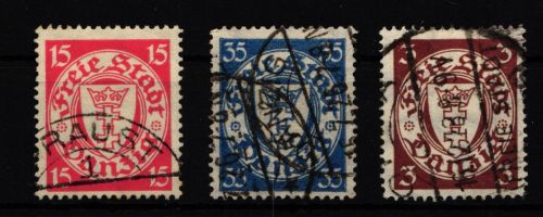 Danzig 214-216 gestempelt