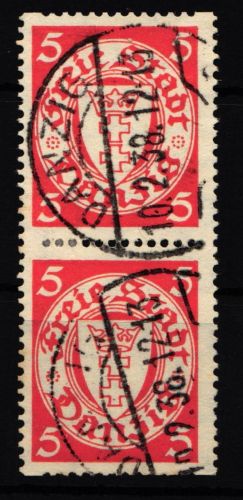 Danzig 193 D gestempelt senkrechtes Paar #HN376