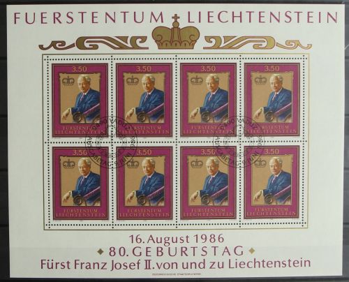 Liechtenstein 903 gestempelt als Kleinbogen, Ersttagssonderstempel #HR609