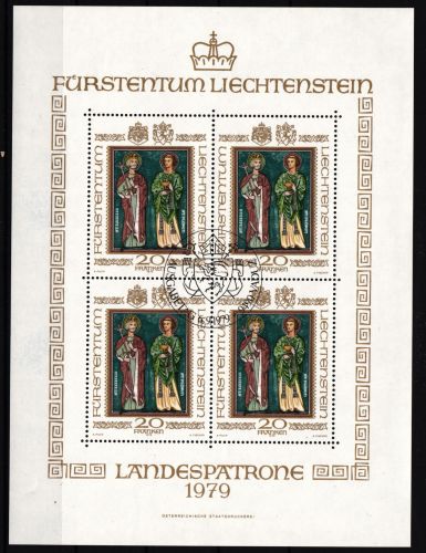 Liechtenstein 734 gestempelt als Kleinbogen, Ersttagssonderstempel #HR638