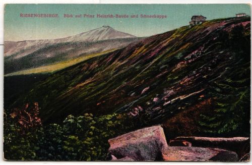 AK Riesengebirge Blick auf Prinz Heinrich-Baude und Schneekoppe ungebraucht #PN014